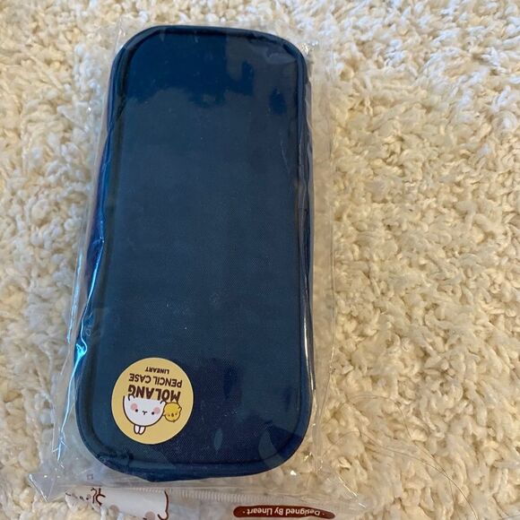 Molang Pencil Case. Dark Blue. OS. Zipper for Closure. Kidcore. Fun. Cute. Gifts - Picture 3 of 3